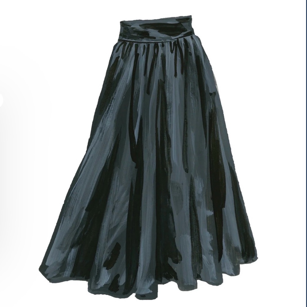 J. PETERMAN Co. Black 100% Silk Luxe Pleated Flowy Formal Wedding Guest Skirt 2X
